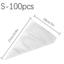 200-50 个一次性裱花袋，100 毫升和 50 毫升 9 英寸，重型防爆糕点袋，带凹凸防滑设计，适用于糖霜和糖霜以及饼干装饰袋（加厚） - 無色 - 查看 13