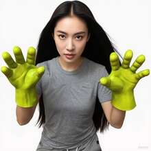 万圣节南瓜恐怖魔鬼面具、圣诞节小丑圣诞老人女巫面具、动物狼鹰手套袜子、猫蛇鲨鱼猪狗恐龙兔子马面具、派对角色扮演服装道具 - 彩色 - 查看 27