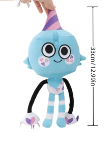 Molutian Dandy's World 红色恐龙打鼾雪莉毛绒玩具 | 柔软的动漫毛绒动物，带有心形设计，是送给孩子和动漫迷的可爱收藏礼物，富有表现力的眼睛，令人想抱抱的毛绒玩具 - 彩色 - 查看 8