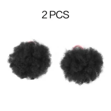 Kids Puff Ponytail Extensions 2Pcs Synthetic Small Afro Kinky Curly Hair Bun For Little Girls Comfortable Lightweight Hairpieces - Multicolor - View 4