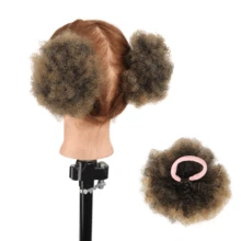 Kids Puff Ponytail Extensions 2Pcs Synthetic Small Afro Kinky Curly Hair Bun For Little Girls Comfortable Lightweight Hairpieces - Multicolor - View 15