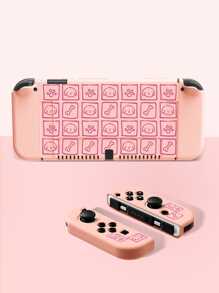 Switch 2. Generation Spielekonsole Niedlicher Welpen Würfel Muster Schutzcase, kompatibel mit Switch NS/Switch OLED/Switch Lite, Mehrfarbige Weiß/Rosa/Gelb TPU Weiche Schale Transparente Hülle, Universal Grifffschutz, Switch Controller Schutz, Switch Gaming Zubehör, Stoßfest rutschfest kratzfest, Stilvoller Entwurf