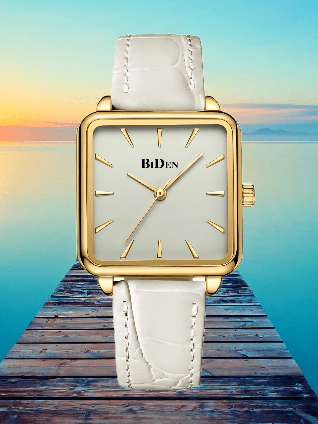 BIDEN 1件装女士简约奢华腕表，时尚优雅2025新款女士腕表