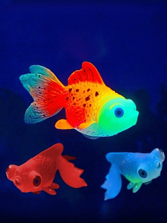 Realistic Artificial Glowing Goldfish - Lifelike Moving Floating Aquarium Decor - Random Colors