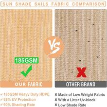 Rectangle Sun Shade  Sail, 185GSM Sail Canopy, UV Block, Sun Shade For Outdoor Patio Garden Backyard Deck Shade Cloth Sun Shade Sails - Sand - View 7