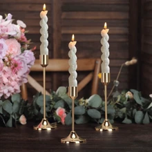 12pcs/Set European Style Romantic Candle Holders Set, Polished Metal Tabletop Candle Holders Suitable For Pillar And Cone Candles, Elegant Centerpiece Decoration For Christmas, Halloween, Easter, Thanksgiving, Home, Wedding, Party, Anniversary