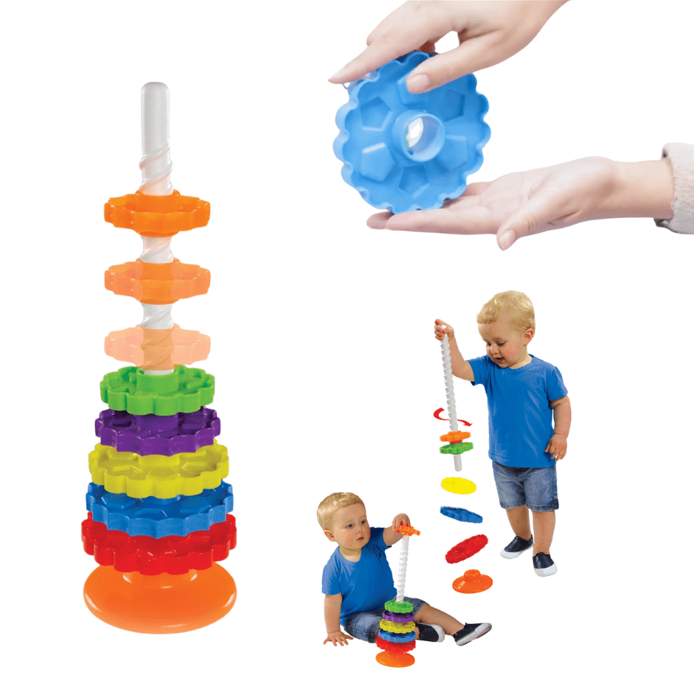 Brinquedo Educativo Giro Mágico Infantil Sensorial Engrenagem Colorida