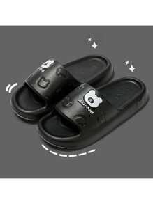 2024 Summer New EVA Sandals, Fashionable & Versatile Cute Bear Design, Unisex Couples Casual Slippers, Thick Comfy & Healthy, Anti-Slip Shower Bathroom Slides, Simple Minimalist Ins Style