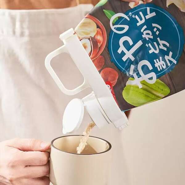 Large Size Chip Clip With A Pouring Spout, 6.7''3.5'', Reusable Snack Bag Clip For Food Storage