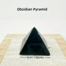 1 件黑曜石金字塔水晶，1.95 英寸，黑曜石水晶材质，家庭办公室卧室装饰，节日礼物 - 黑色 - 查看 2