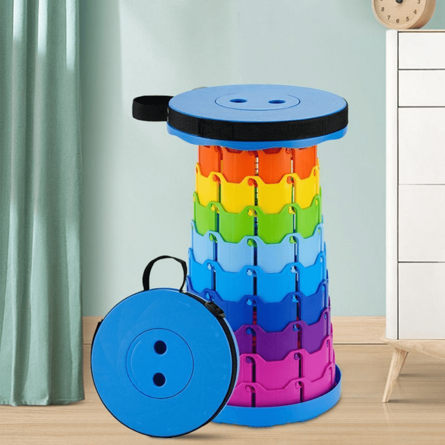 1pc Outdoor Foldable Expandable Stool, Plastic Portable Compact Folding Chair For Home, Patio, Travel, Fishing