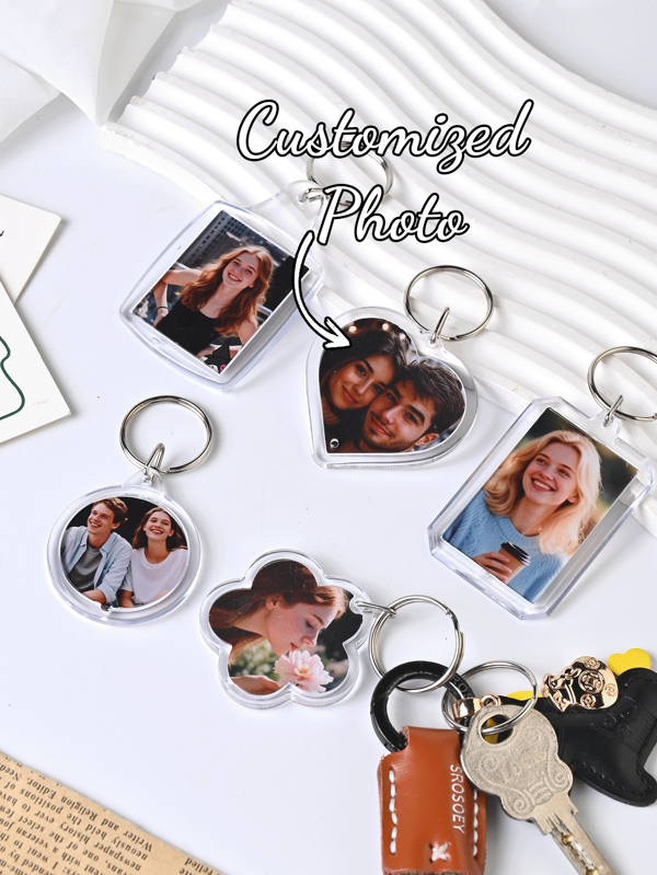 1 llavero acrílico personalizado con foto/decoración para bolso, llavero acrílico personalizado, llavero de pareja personalizado, anillo para llaves con foto, regalo del Día de San Valentín, cumpleaños, aniversario, regalo de pareja