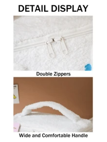 Sanrio 3D Plush Cosmetic Bag, Adorable Characters Design, Hello Kitty, My Melody, Kuromi & Cinnamoroll Designs, Extra Large Capacity & Wide Opening For Easy Packing, Soft Premium Quality Fabric With Double Zipper Closure, Perfect For Travel, Daily Use & As A Gift For Girl Friend