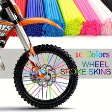72pcs Universal 24cm/9.4" Motorcycle Wheel Spoke Skins Cover Kits, Rim Wrap For MX Dirt Bike, Off-Road Motorcycle, Multi Colors Available - Multicolor - View 5