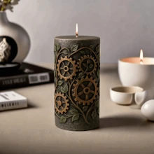 3D Botanical Gear Silicone Mold Set For DIY Resin Casting Mold, Plaster Decor & Steampunk Candles - Industrial Home Display, Themed Party Props, Unique Gift Making-1pc
