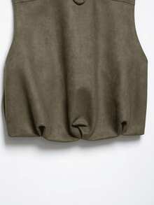 Seelio 春夏新款女士天鹅绒质感背心外套 - 軍綠色 - 查看 11