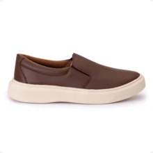 Men's Premium Yacht Synthetic Loafer Sneakers, Comfortable And Soft - Rust Brown - View 3