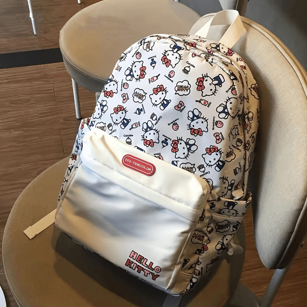 Sanrio 1 件 Hello Kitty 背包，可爱 Kitty 大容量多功能书包，适合初中/高中学生