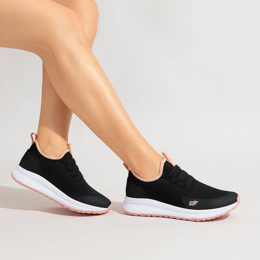 Women's Gym Shoes Walking Training Sports Shoes Comfortable Breathable BF Shoes Flow - Đen và Nude - Xem 1