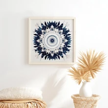 1pc Mandala Wall Art, Flower Pattern Poster, Geometric Painting Wall Art, Mandala Motif Art, Colorful Mandala Spiritual Art, With Or Without Frame, Room Decor, Home Decor, College Dorm Apartment Decor, Gifts For Wall Decoration In Hotel, Home, Living Room, Bedroom, Bathroom And Office