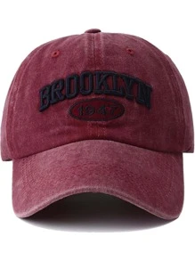 1 Pieza Gorra de béisbol con estilo lavado 1947 y bordado 3D de letras - Brooklyn para mujer, gorra de sol vintage, sombrero de sol ajustable para exteriores, estilo Y2K para hombre