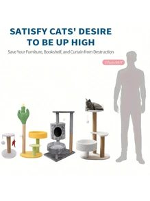 1 pezzo Albero per arrampicata per gatti, struttura per arrampicata per gatti, prodotti di intrattenimento per gatti, durevoli, che non lasciano peli, torre per gatti con piattaforma e area per dormire, prodotto completo a più strati per gatti, piccola struttura per gatti con giocattoli di provocazione, tiragraffi in sisal naturale che offre un habitat morbido per gattini e gatti adulti, tiragraffi con lettino, torre per gatti per interni
