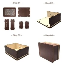 VINCAN 1 pièce Tirelire créative UE DIY, décoration pour la maison, cadeau éducatif pour enfants, boîte à monnaie en bois réutilisable pour la planification numérique