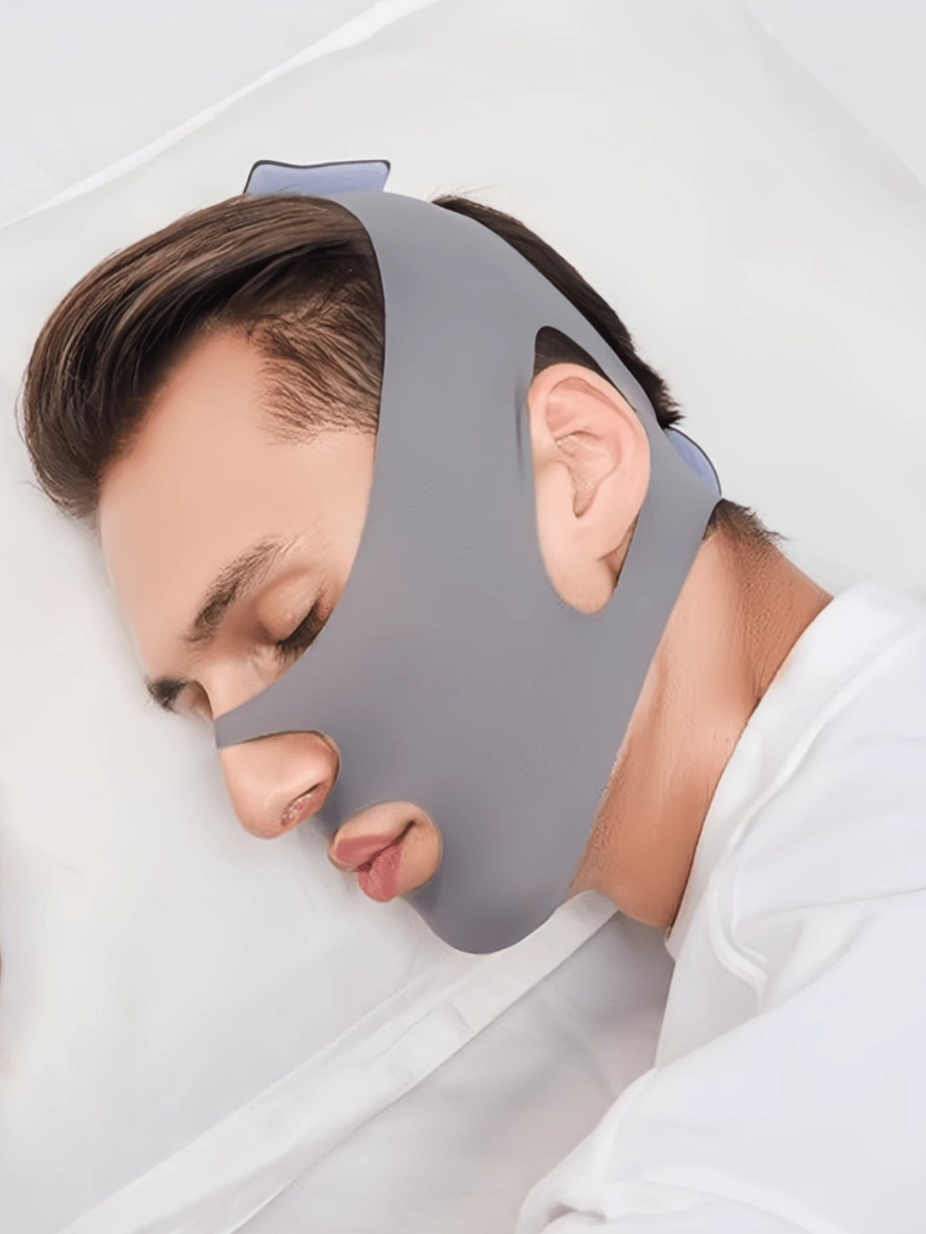 1pc Women's Face Beauty Lifting Belt - Tightening Facial Wrinkle Reducing Sagging Invisible Elastic Face Mask, Essential For Home Skincare, Adjustable Breathable Face Mask - Reusable Facial Tool Suitable For Women And Men - Chin Lifting, For Sleeping, Exercise And Yoga, Lightweight, Breathable And Wrinkle-Free, Y2K Goth Style Essential For Travel - Grey - View 1
