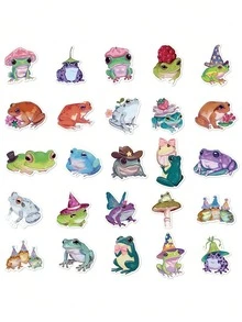 50 张傻青蛙贴纸非常适合剪贴簿、日记、笔记本电脑、滑板等，为您的设备增添趣味！、贴纸、青蛙、搞笑贴纸