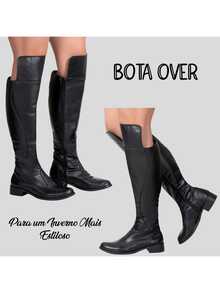 Women's Over The Knee High Boot With Low Heel And Zipper - Camel - Ver 5