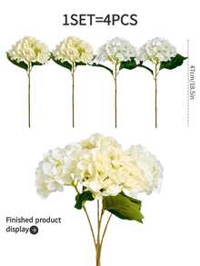 4 件人造花绣球花束，假花适用于墙壁、客厅、卧室、婚礼、派对装饰、桌面装饰。家居、桌面装饰、厨房、婚礼、餐桌、中心装饰、办公室、花园、户外、房屋、露台装饰、春季、夏季、秋季和冬季装饰 - 彩色 - 查看 3