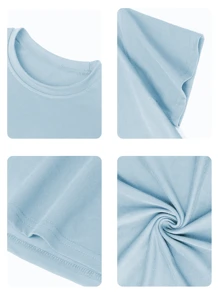 1 pieza Camiseta de cuello redondo de manga corta estampada de colores casual para niñas, ropa de verano para estudiantes y jóvenes - Estampados vibrantes que inspiran la imaginación y la autoexpresión