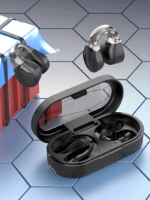 Wireless Headphones With Charging Case – Stylish Black Earbuds With Clip, Touch Control, Built-In Mic, Ideal For Smartphones - Màu sắc ngẫu nhiên - Xem 2
