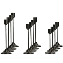 12pcs/Set European Style Romantic Candle Holders Set, Polished Metal Tabletop Candle Holders Suitable For Pillar And Cone Candles, Elegant Centerpiece Decoration For Christmas, Halloween, Easter, Thanksgiving, Home, Wedding, Party, Anniversary