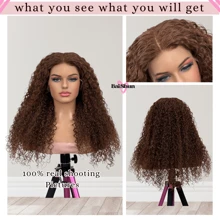 13x4 Lace Frontal Wigs Hair Wig 200% Density Jerry Curly Blended Human Hair Wig 5x5 Lace Frontal Wigs Brown Colored Hair Wigs Glueless Deep Wave Blended Human Hair Hair Wigs Glueless With Fiber Lace Frontal Wigs For Women
