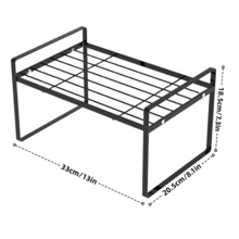 1pc 2-Tier Kitchen Cabinet Tabletop Organizer Rack, Multifunctional Countertop Storage Rack Made Of Carbon Steel, Suitable For Kitchen, Study, Office (Not For Heavy Items) - Carbon Steel Material - View 16