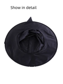 Sombrero de mago negro de Halloween, sombrero de mago de tela Oxford, accesorio de disfraz, sombrero de bruja puntiagudo, sombrero de mago para fiestas y festivales