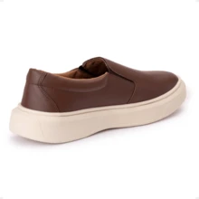 Men's Premium Yacht Synthetic Loafer Sneakers, Comfortable And Soft - Rust Brown - View 5