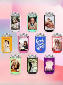 1 Pc Custom Beer Can Coolers Insulated Beer Can Coolers Sleeves With Personalized Photo Photo Logo Text For Wedding Anniversary Graduation Birthday Party,Brunch-Ready - Multicolor - View 3