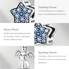 Easvnya Sterne-Engel Perlenanhänger, geeignet für handgemachte Armbänder, Halsketten, einfaches modisches Hängeornament, DIY Schmuckherstellung, Geschenk zum Geburtstag für Frauen