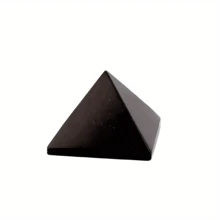 1 件黑曜石金字塔水晶，1.95 英寸，黑曜石水晶材质，家庭办公室卧室装饰，节日礼物 - 黑色 - 查看 10