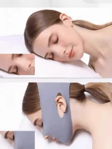 1pc Women's Face Beauty Lifting Belt - Tightening Facial Wrinkle Reducing Sagging Invisible Elastic Face Mask, Essential For Home Skincare, Adjustable Breathable Face Mask - Reusable Facial Tool Suitable For Women And Men - Chin Lifting, For Sleeping, Exercise And Yoga, Lightweight, Breathable And Wrinkle-Free, Y2K Goth Style Essential For Travel - Grey - View 4