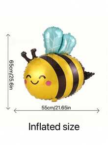 5pcs Cute Cartoon Bee Animal Balloons, Baby Birthday Party Balloons, Baby Shower Gift Decorations, Christmas Party Decorations