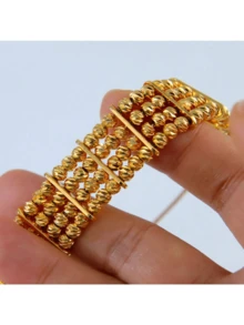 Dubai Multi Layer Gold Beads Bracelet 21k Gold Plated Arabian Islamic Religious Bangles Women Wedding Party Jewelry - Beads Bracelet - View 4