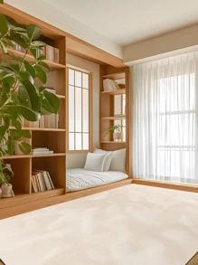 1pc Simple Beige Carpet, Subtle Yet Elegant Soft Area Rug For Living Room/Bedroom, Decorative Mat, Washable