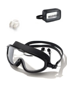 3 件套游泳镜 - 游泳眼镜，防雾，防紫外线，广角视野，适合女性、男性、成人、海滩必需品、海滩配件、泳池浮板