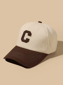 1 件复古棕色 C 字母棒球帽，适合日常佩戴、骑自行车、上学、旅行