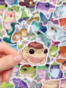 50 张傻青蛙贴纸非常适合剪贴簿、日记、笔记本电脑、滑板等，为您的设备增添趣味！、贴纸、青蛙、搞笑贴纸