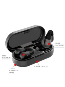 Wireless Headphones With Charging Case – Stylish Black Earbuds With Clip, Touch Control, Built-In Mic, Ideal For Smartphones - Màu sắc ngẫu nhiên - Xem 10