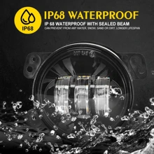 DrViAion 1对4英寸LED白色/琥珀色雾灯适用于JK Unlimited JK 07-18款前保险杠LED芯片驾驶越野雾灯 - 6000KWhite /3000K Amber - 查看 6